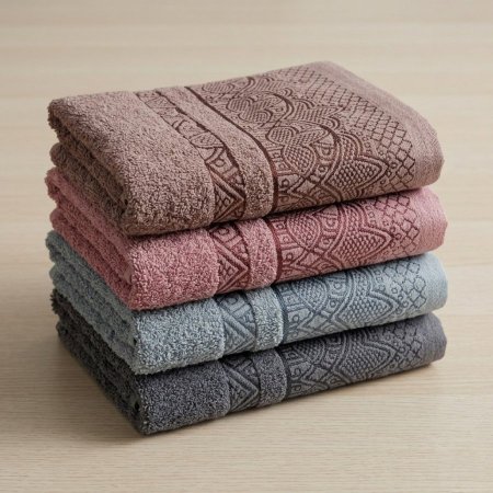 مناشف وبشاكير قطنية بنقوش هندسية